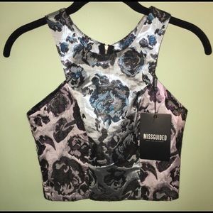 NWT Blue and purple Missguided crop top